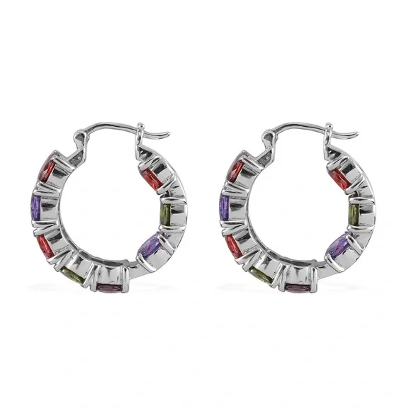 Elegant Multicolor Hoop Earrings - Picture 5 of 6